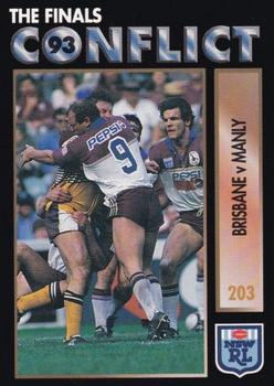 1994 Dynamic Rugby League Series 1 #203 1993 Brisbane V Manly Front